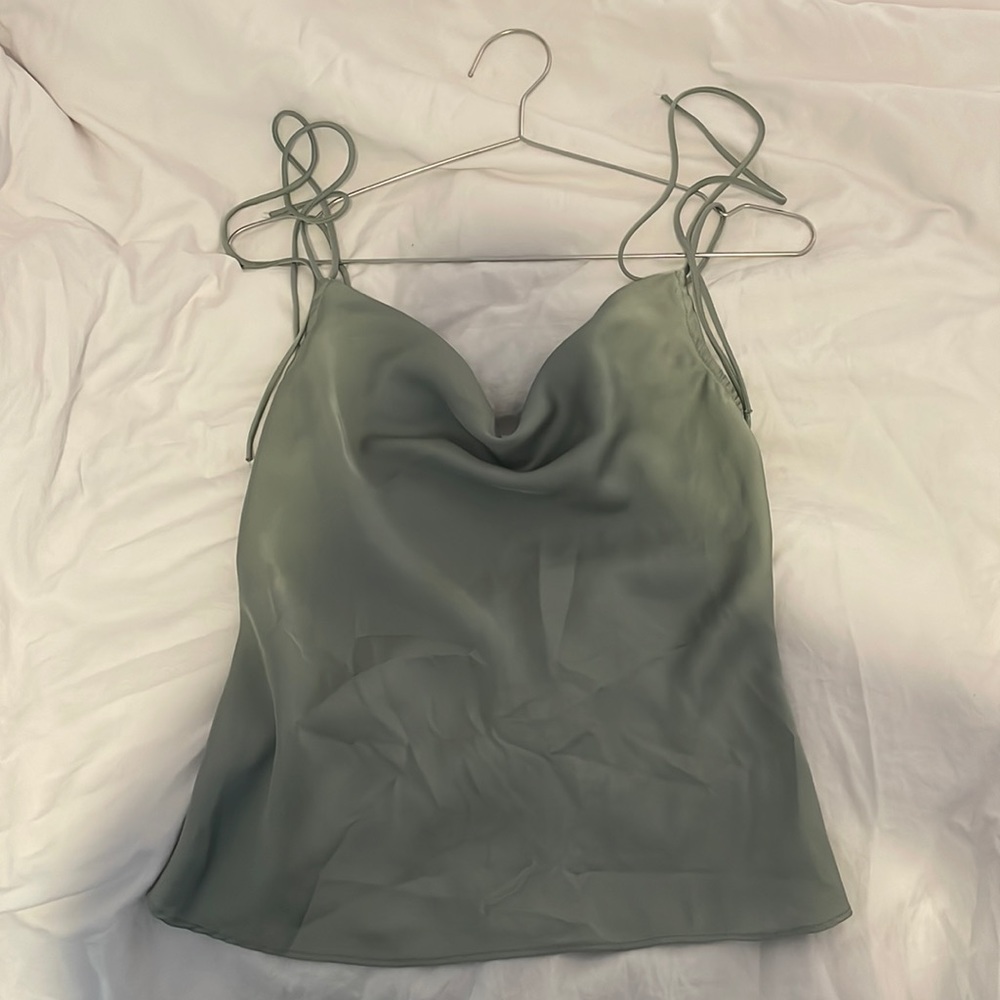 Sage Green Cowl Neck Tank